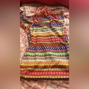 Multicolor halter dress